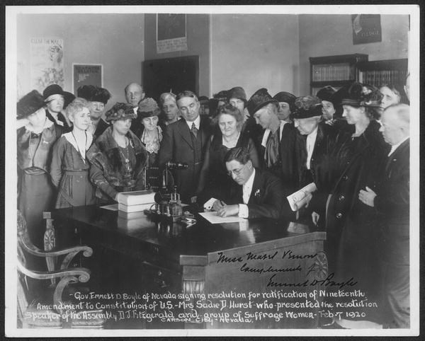 Governor Boyle signing the 19th Amedment